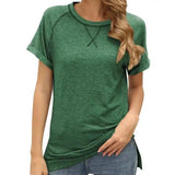 Women's Casual Short Sleeve T-Shirt-Green-3