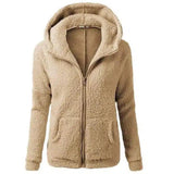 Women's Fashion Jacket Hooded Sweater Sweater-Khaki-6