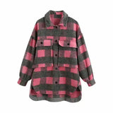 LOVEMI - Lovemi - Women's long-sleeved woolen plaid jacket