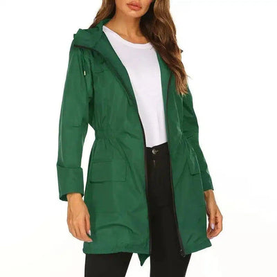 Women's Yoga Wear Hooded Jacket-Green-2