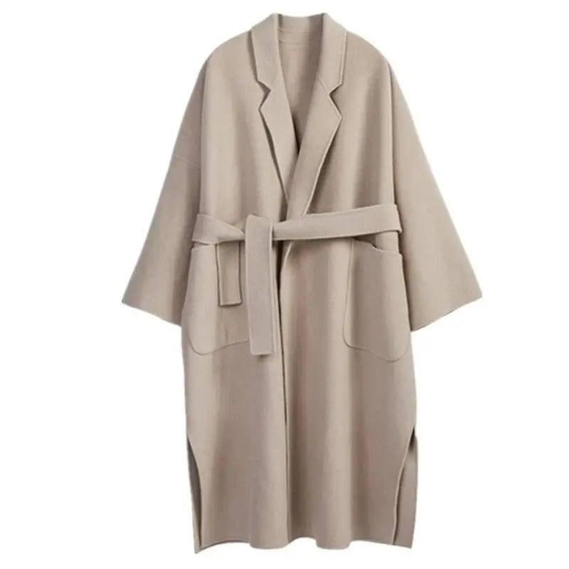 Medium length woolen coat-3