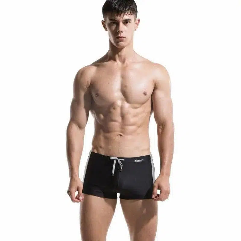 Men's boxer swim shorts-Black-3