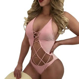 backless one-piece bikini-Pink-5