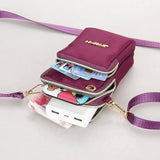 Mobile Phone Bag Women Shoulder Bag 3-layer Zipper Design Small Crossbody Shouder Bags Wallet Coin Purse-5