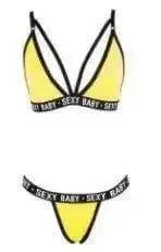 Multicolor Fashionable Se Xy Underwear Set-Yellow-4