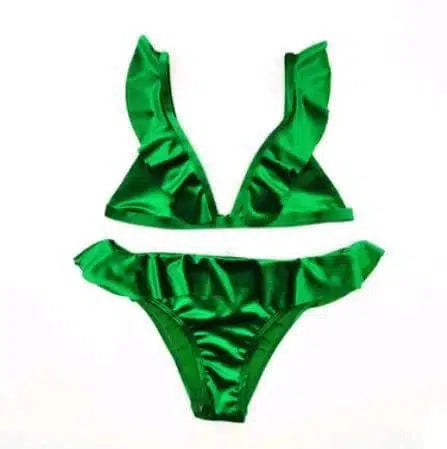 new bikini sexy swimsuit Europe and America triangle nylon-Green-6