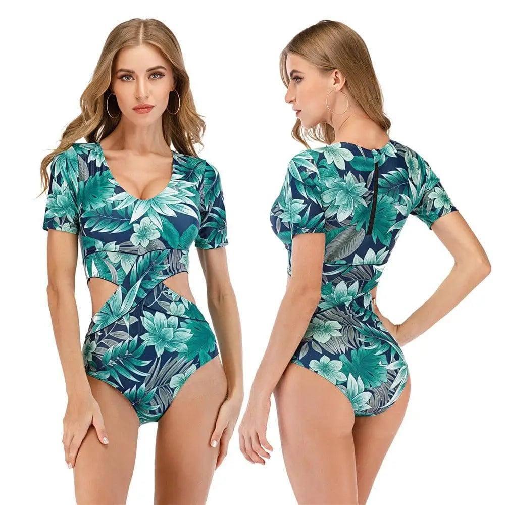 One-piece swimsuit-Green-6