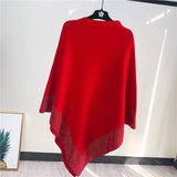 Outer Bat Sweater With Diamond Studded Black Sweater-Red-3