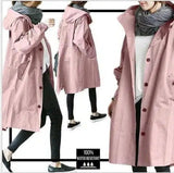 Oversized Women's Korean Style Slim Windbreaker-Pink-5