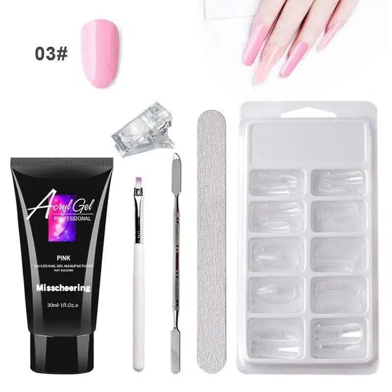 Painless Extension Gel Nail Art Without Paper Holder Quick-3Color-3