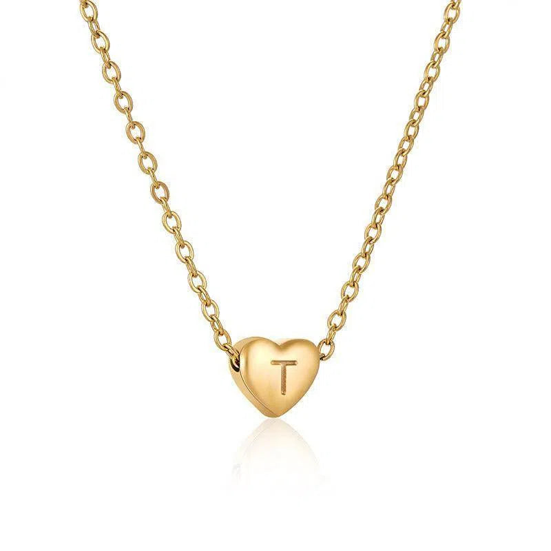 Ins Style Love Letter Necklace Women Stainless Steel Heart-shaped Niche Clavicle Chain Fashion Necklace-24