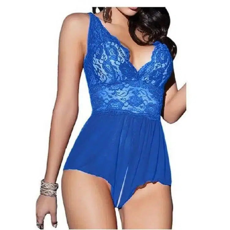 Plus size lingerie-Blue-1