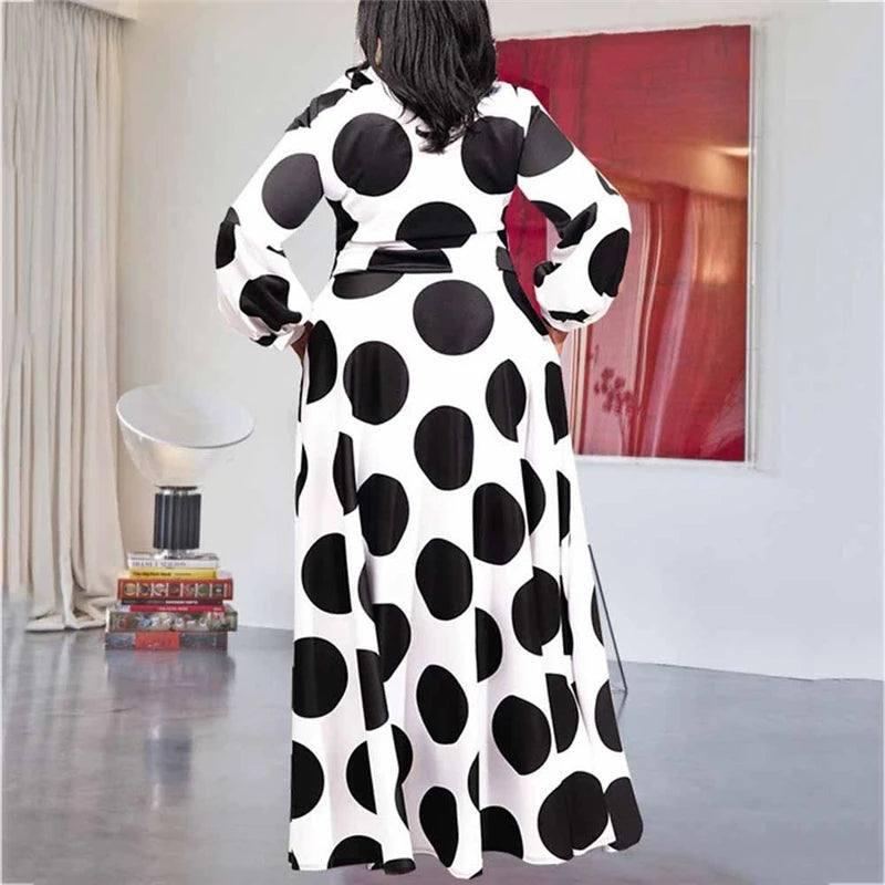 Polka Dot Maxi Dress: Trendy Plus-Size Fashion-3