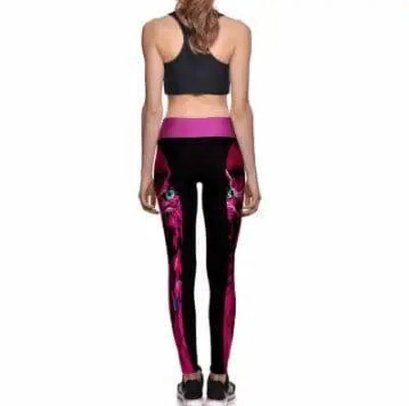 Print personality tight stretch running fitness pants dance-1