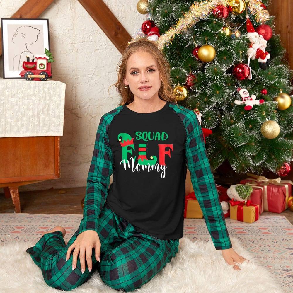 Printed Autumn Winter Christmas Set Parent-child Home Wear-Woman-3