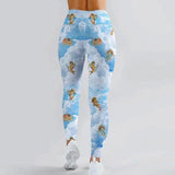 Printed Cupid Leggings Outer Wear Leggings-Blue-2