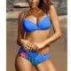 Printed Split Four-color Swimsuit Bikini-Blue-2