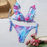 Pure Color Split Flashing Bikini European And American-Tiedye-3