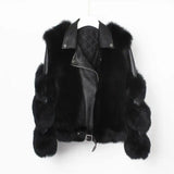 Real fur grass motorcycle fox coat-5