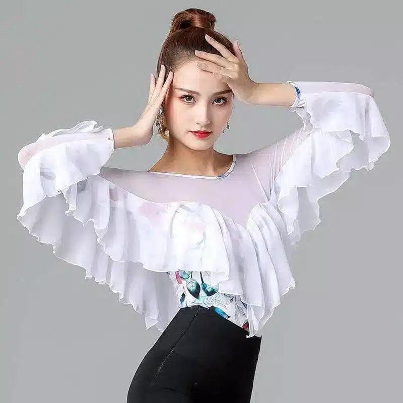 LOVEMI - Lovemi - Ruffle Things Up Long Sleeve Top