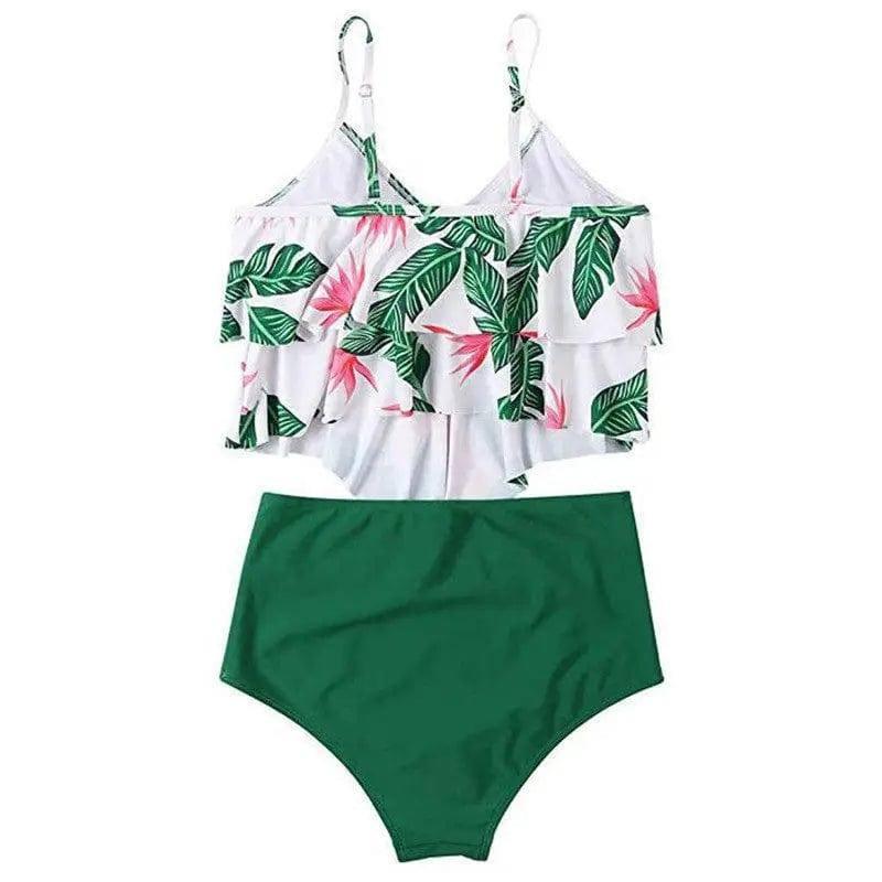 Ruffled bikini swimsuit-Green-3