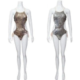 Sequined, strappy one-piece-ChampagneSilver-2