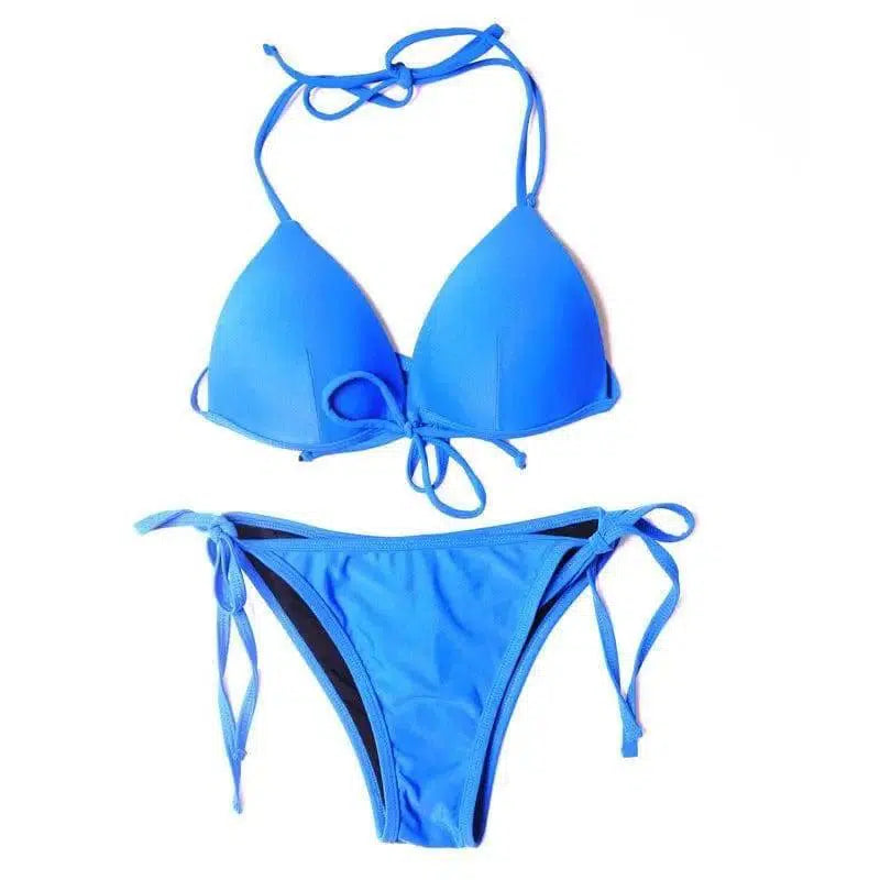 Bikini Swimsuit With Top-up Gathered Triangle Cup-3