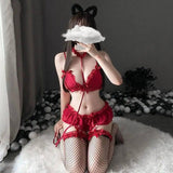 Lingerie, Big Size And Small Breasts Show Big Gathering-Red-2