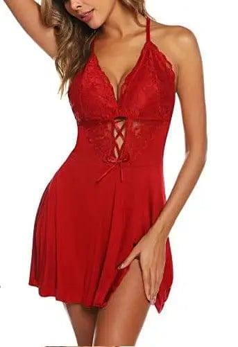 lingerie modal pajamas Sleepwear-Red-4