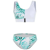 Sexy multicolor swimsuit split bikini-Leaves-3