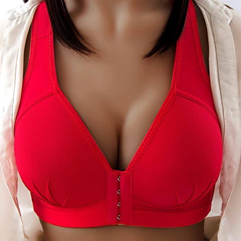 Sexy Push Up Bra Front Closure Solid Color Brassiere-2