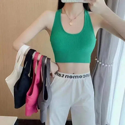 Sexy Women Vest Crop Top Sleeveless Vests Beach Women Sports-6