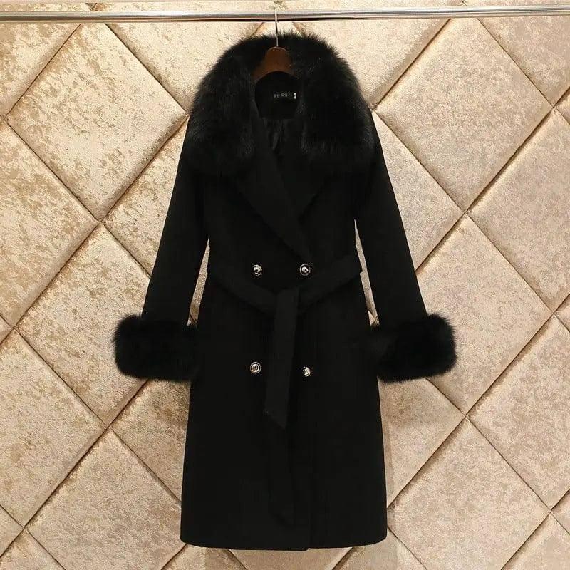 Luxury Fur-Trimmed Winter Coat-Black-6