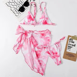 Sling Sexy Leopard Print Ladies Mesh Three Piece Suit-02pink-1