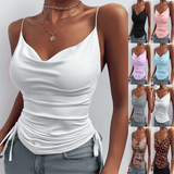 Spaghetti Strap Tops V-neck Camisole Shirts Women Summer-1