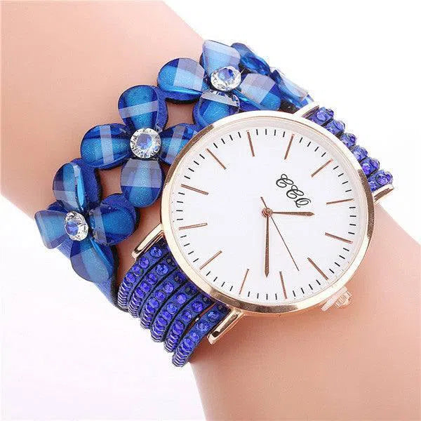 Stainless steel shell quartz watches Women luxury brand velvet drill band watch Ladies high quality fashion clock-7