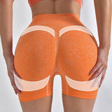 Striped Yoga Shorts High Waist Hip-lifting Tight Pants For-2