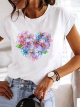 Stylish Love Print Tee-MGQ29466-1