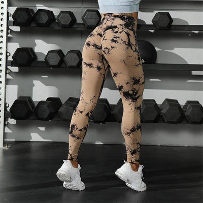 Stylish Printed Workout Leggings - Vibrant & Versatile-Black Brown-2