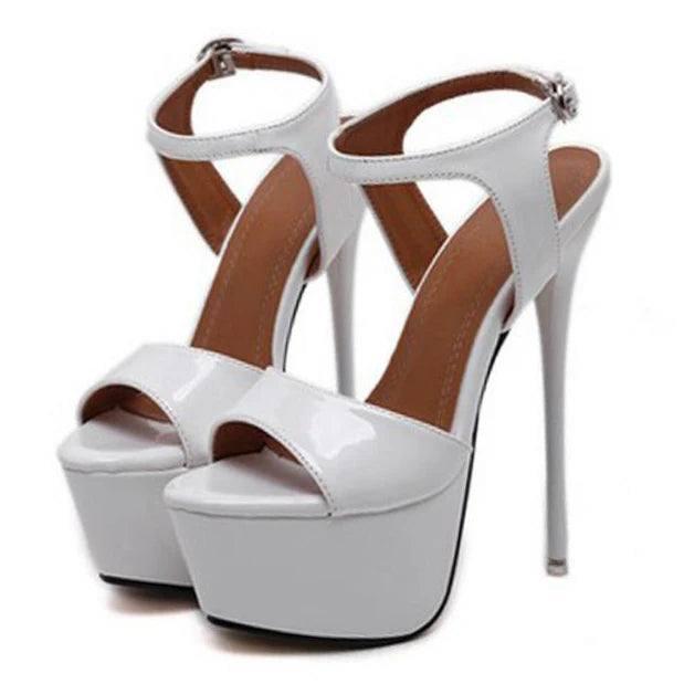 Ultra High Heels Sandals For Women Summer platform-white-1