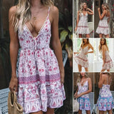 Summer Boho Sexy Chiffion Mini Dress 2019 Fashion Women Deep-3