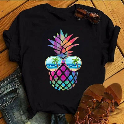 Summer Fashion Pineapple Tee-HX5-black-1