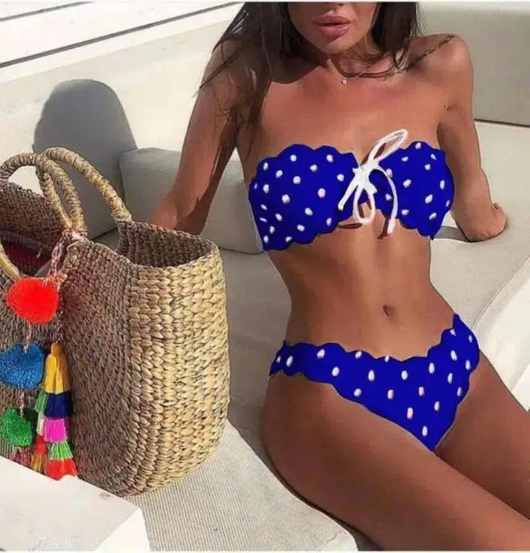 Swimsuit Special Fabric Polka Dot Perforated Printed Bikini-2