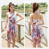 The female swimsuit split Sanjiantao Korean floral skirt-3