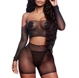 Lingerie Babydoll Fishnet Underwear-1