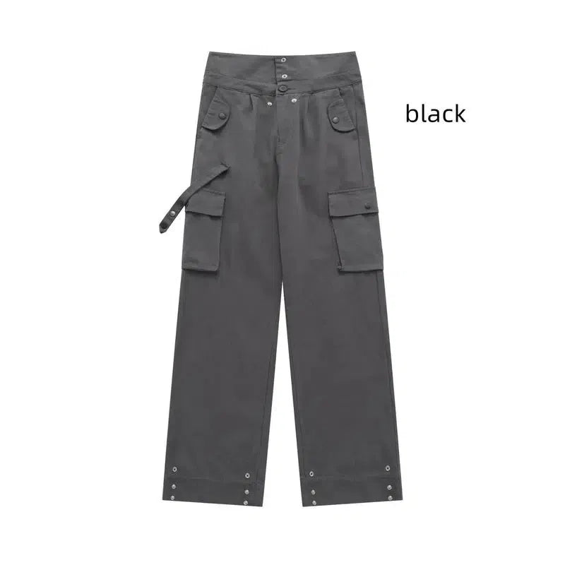 Trendy Brand Retro Men's Overalls For Girls-Black-4