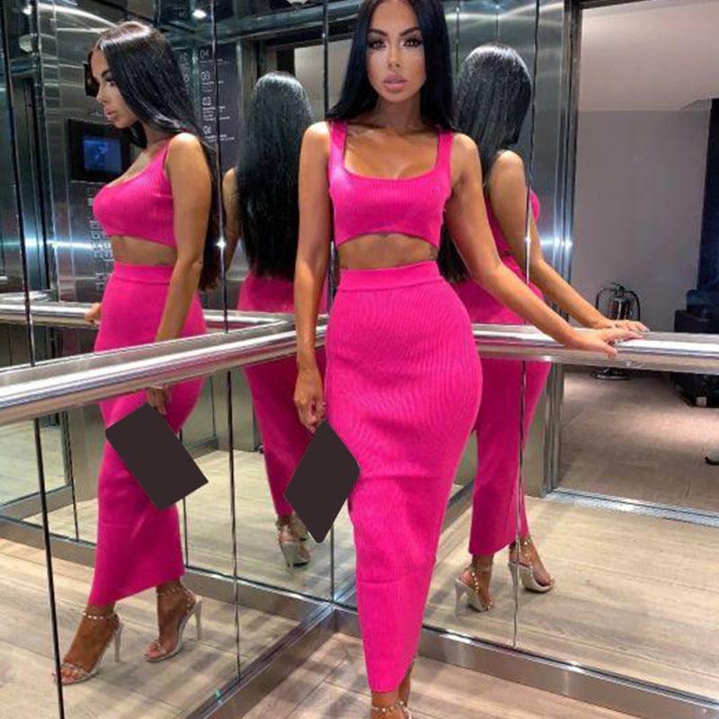 Two-piece hot skirt-Pink-16