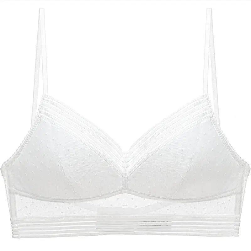 U-shaped backless lace lingerie-White-3