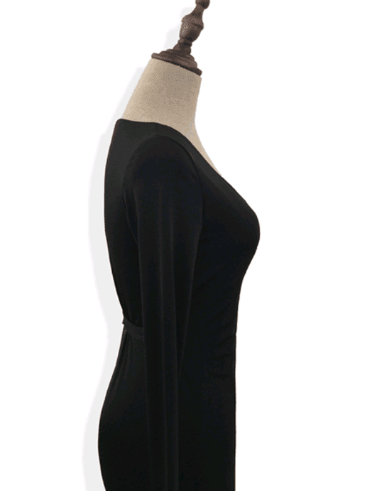 V-neck Tie Waist Slim Slimming Dress-6