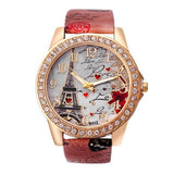 Vintage Paris Eiffel Tower Women's Quartz Watch Women Girls-Brown-7